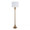Lenuxe floor lamp in Matte Golden Bronze Metal, White Linen, product view, featuring glass design