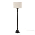 Lenuxe 65" Contemporary Metal Floor Lamp in Oil Rubbed Bronze with Natural Linen Shade From Grandview Gallery — product view (photo 1)