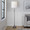 Marla 65” Contemporary Metal Floor Lamp in Cast Iron and Clear K9 Crystal with White Linen Shade- Set of 2 — lifestyle photo 1