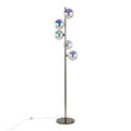 Bubbles 67" Contemporary Metal Floor Lamp in Black Chrome Metal and Iridescent Glass Sconces — product view (photo 1)