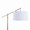 Casper floor lamp in Gold Metal, Off-white Linen, close-up detail