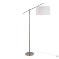 Casper 69" Contemporary Metal Floor Lamp in Brushed Nickel with Off-white Linen Shade From Grandview Gallery — product view (photo 1)