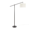 Casper floor lamp in Oil Bronze Metal, Natural Linen, side view