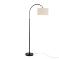 April floor lamp in Oil Bronze Metal, Natural Linen, side view