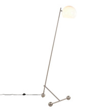 Eileen Contemporary Floor Lamp in Brushed Nickel with White Plastic Shade — product view (photo 1)