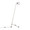 Eileen Contemporary Floor Lamp in Brushed Nickel with White Plastic Shade — rear three-quarter view