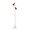 Cone 65" Glam Metal Floor Lamp in Brushed Gold Metal with White Faux Marble Metal Base — rear three-quarter view
