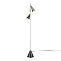 Cone 65" Contemporary Metal Floor Lamp in Plated Nickel with A Black Faux Marble Metal Base — product view (photo 1)