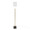 Folia floor lamp in Gold Metal, White Linen, Black Marble, side view, featuring metal design