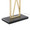 Folia floor lamp in Gold Metal, White Linen, Black Marble, close-up detail, featuring metal design