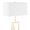 Folia floor lamp in Gold Metal, White Linen, Black Marble, close-up detail, featuring metal design