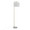 Fran Contemporary Floor Lamp in Gold Metal, White Marble, and White Linen Shade — product view (photo 1)