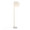 Fran Contemporary Floor Lamp in Gold Metal, White Marble, and White Linen Shade — product view (photo 2)