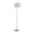 Fran Contemporary Floor Lamp in Gold Metal, White Marble, and White Linen Shade — back view