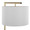 Fran Contemporary Floor Lamp in Gold Metal, White Marble, and White Linen Shade — detail view (photo 1)