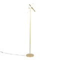 Icicle floor lamp in Gold Metal, back and side view, featuring swivel and LED lighting