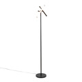Icicle floor lamp in Black Metal, back and side view, featuring swivel and LED lighting