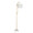 Leslie floor lamp in White Marble, Gold Metal, White Linen, back and side view, featuring marble design and metal design