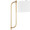 Leslie floor lamp in White Marble, Gold Metal, White Linen, close-up detail, featuring marble design and metal design