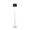 March Contemporary Floor Lamp in White Marble and Antique Brass with Black Linen Shade Metal — back view
