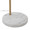 Salon floor lamp in White Marble, Antique Brass, Grey Linen, close-up detail, featuring marble design