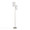 Rhonda Contemporary/Glam Floor Lamp in Brushed Nickel with White Shade — back view