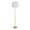 Tier 64" Contemporary Metal Floor Lamp in Gold Metal with Off-white Linen Shade — product view (photo 1)