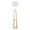 Cosmo Shelf Contemporary/Glam Floor Lamp in White Marble and Gold Metal with White Linen Shade — product view (photo 2)