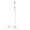 Marcel floor lamp in White Marble, Nickel Metal, Frosted Glass, Clear Glass, front view, featuring marble design and glass design
