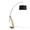 Robyn Mid-Century Modern Floor Lamp in Natural Wood and Black Metal with Black Linen Shade — product view (photo 1)