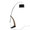 Robyn Mid-Century Modern Floor Lamp in Natural Wood and Black Metal with Black Linen Shade — rear three-quarter view