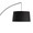 Robyn Mid-Century Modern Floor Lamp in Natural Wood and Black Metal with Black Linen Shade — detail view (photo 1)