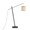 Arturo Contemporary Floor Lamp in Black Wood and Black Steel with Rattan Shade — side view