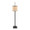 Arturo Contemporary Floor Lamp in Black Wood and Black Steel with Rattan Shade — front view
