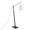 Arturo Contemporary Floor Lamp in Black Wood and Black Steel with White Fabric Shade — product view (photo 1)
