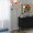 Medusa floor lamp in Brushed Nickel Finish, Multi-colored Glass, featuring glass design and metal design