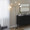 Medusa floor lamp in Brushed Nickel Finish, White Glass, featuring metal design