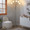 Medusa®  71" Modern Metal Floor Lamp in Brushed Nickel and White Glass Sconces with 5 Arms — lifestyle photo 9