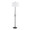 Shadow Contemporary Floor Lamp in Black Steel with White Linen Shade — back view