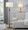 Trophy floor lamp in Gold Metal, White Linen, featuring metal design and fabric design