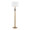 Trophy floor lamp in Gold Metal, White Linen, product view, featuring metal design and fabric design