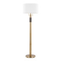 Trophy 62" Glam Floor Lamp in Gold Metal and White Linen Shade — product view (photo 1)