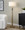 Trophy 62" Glam Floor Lamp in Gold Metal and White Linen Shade — lifestyle photo 2