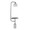 Symbol 66" Contemporary Metal Floor Lamp in Black Metal and White Marble with White Glass Shade — side view