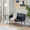 Symbol 66" Contemporary Metal Floor Lamp in Black Metal and White Marble with White Glass Shade — lifestyle photo 2