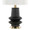 Lloyd table in Sanded Matte Black Polyresin, Modern Brass, White Linen, close-up detail