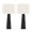 Kona 31" Contemporary Polyresin Table Lamp in Matte Black Polyresin, Modern Brass and Natural Linen Shade From Grandview Gallery- Set of 2 — pair view