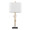 Crystal Buds 25" Contemporary/Glam Table Lamp in Black Metal Base with Glass Crystals and Gold Metal with Off-white Linen Shade- Set of 2 — side view