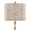 Malibu table in Travertine, Gold Metal, Tan Leaf Shade, close-up detail, featuring metal design