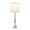 Karat 25" Contemporary Crystal Table Lamp in Clear K9 Crystal and Chrome Metal with White Linen Softback Shade From Grandview Gallery- Set of 2 — product view (photo 1)